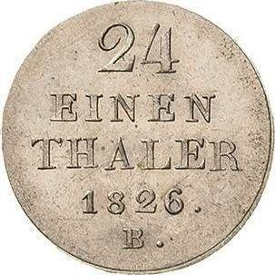 Reverso 1/24 tálero 1826 B - valor de la moneda de plata - Hannover, Jorge IV