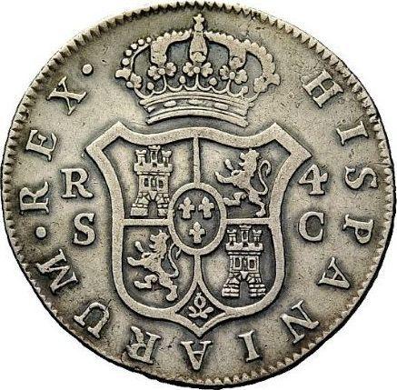 Реверс монеты - 4 реала 1788 года S C - цена серебряной монеты - Испания, Карл III