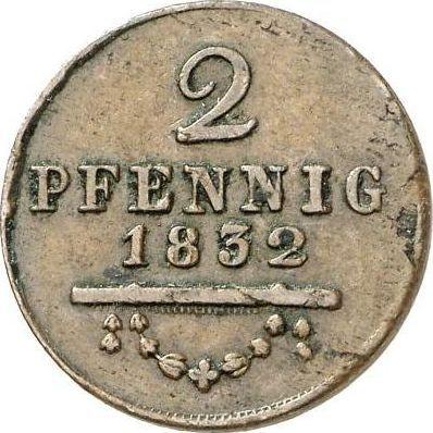 Rewers monety - 2 fenigi 1832 - cena  monety - Saksonia-Meiningen, Bernard II