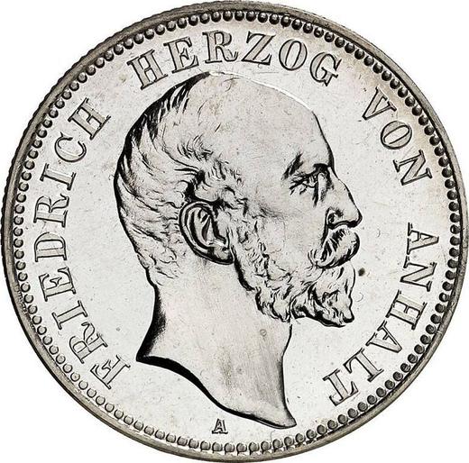 Аверс монеты - 2 марки 1896 года A "Ангальт" 25 лет правления - цена серебряной монеты - Германия, Германская Империя