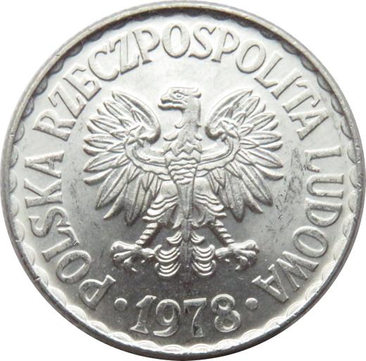 Аверс монеты - 1 злотый 1978 года - цена  монеты - Польша, Народная Республика