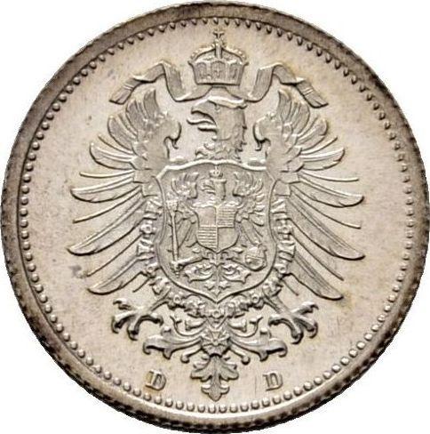 Reverse 20 Pfennig 1876 D "Type 1873-1877" - Silver Coin Value - Germany, German Empire