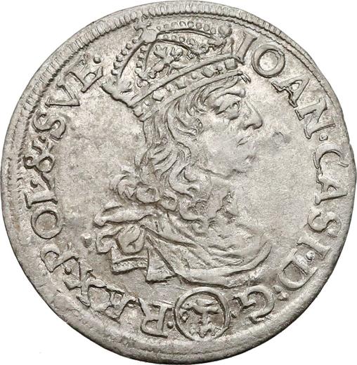 Anverso Szostak (6 groszy) 1660 TLB "Retrato sin marco redondo" - valor de la moneda de plata - Polonia, Juan II Casimiro