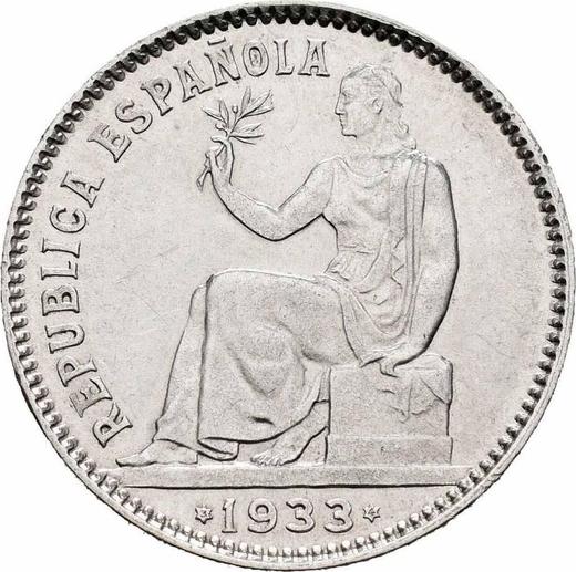 Аверс монеты - 1 песета 1933 года - цена серебряной монеты - Испания, II Республика