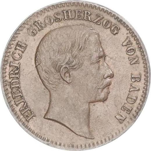 Аверс монеты - 1/2 крейцера 1856 года - цена  монеты - Баден, Фридрих I