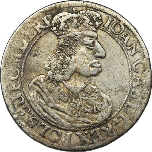 Аверс монеты - Орт (18 грошей) 1660 года DL "Гданьск" - цена серебряной монеты - Польша, Ян II Казимир