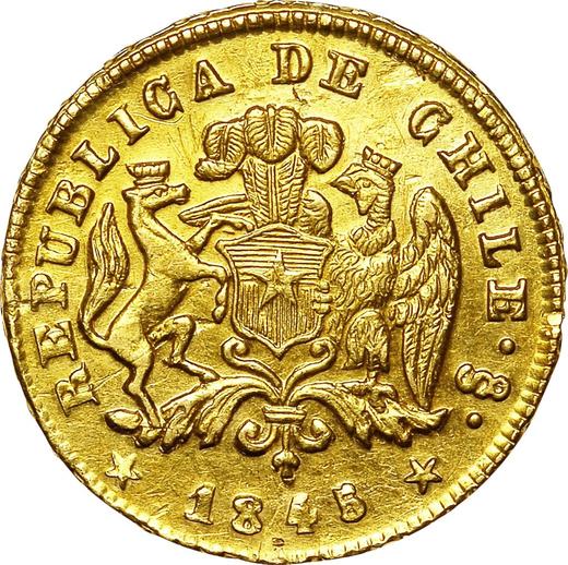 Аверс монеты - 1 эскудо 1845 года So IJ - цена золотой монеты - Чили, Республика
