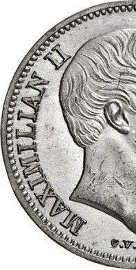 Аверс монеты - 1/2 кроны 1864 года Односторонний оттиск Олово - цена  монеты - Бавария, Максимилиан II