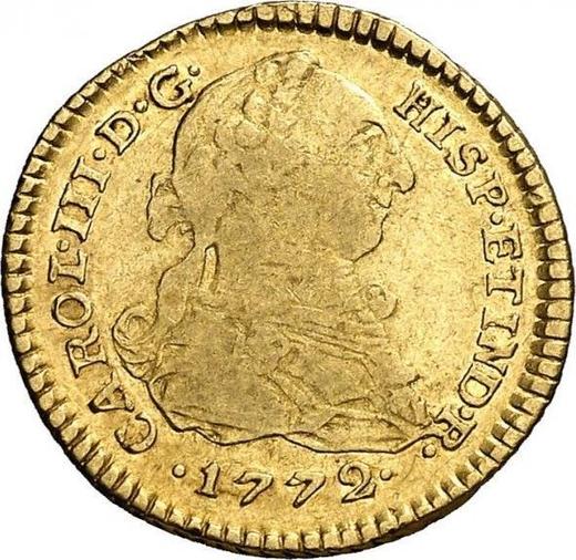 Аверс монеты - 1 эскудо 1772 года JM "Тип 1772-1789" - цена золотой монеты - Перу, Карл III