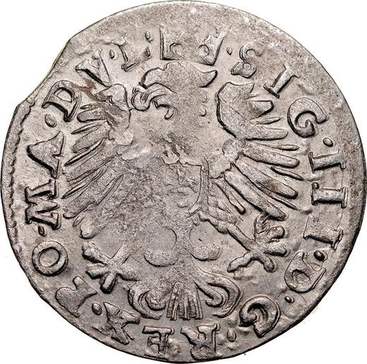 Аверс монеты - 1 грош 1000 (1609) года "Литва" - цена серебряной монеты - Польша, Сигизмунд III Ваза