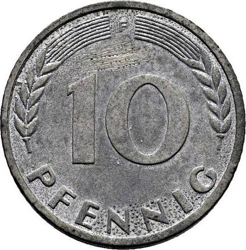 Аверс монеты - 10 пфеннигов 1950 года F Железо - цена  монеты - Германия, ФРГ