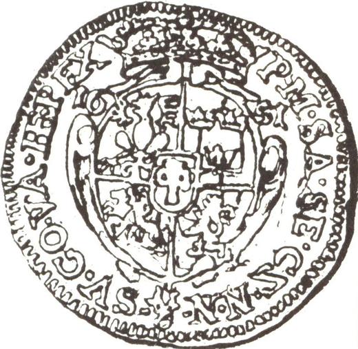 Reverso Medio tálero 1651 - valor de la moneda de plata - Polonia, Juan II Casimiro