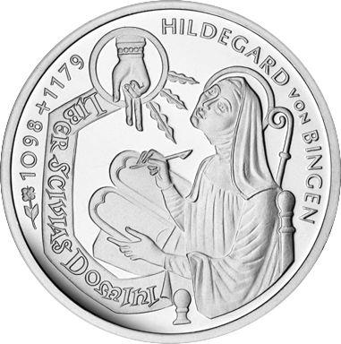 Аверс монеты - 10 марок 1998 года A "Хильдегарда Бингенская" - цена серебряной монеты - Германия, ФРГ