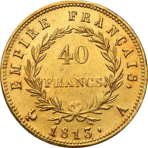 Rewers monety - 40 franków 1813 A "Typ 1809-1813" Paryż - Francja, Napoleon I