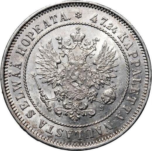 Awers monety - 2 marki 1874 S - cena srebrnej monety - Finlandia, Wielkie Księstwo