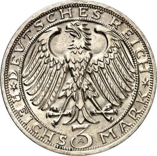 Аверс монеты - 3 рейхсмарки 1928 года A "Наумбург" - цена серебряной монеты - Германия, Bеймарская республика