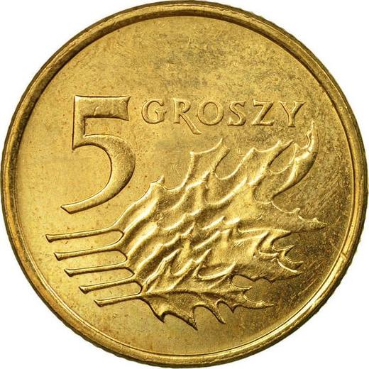 Revers 5 Groszy 2007 MW - Münze Wert - Polen, III Republik Polen nach Stückelung
