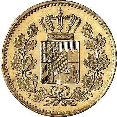 Аверс монеты - 1 пфенниг 1864 года Золото - цена золотой монеты - Бавария, Максимилиан II