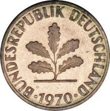 Реверс монеты - 2 пфеннига 1970 года G - цена  монеты - Германия, ФРГ