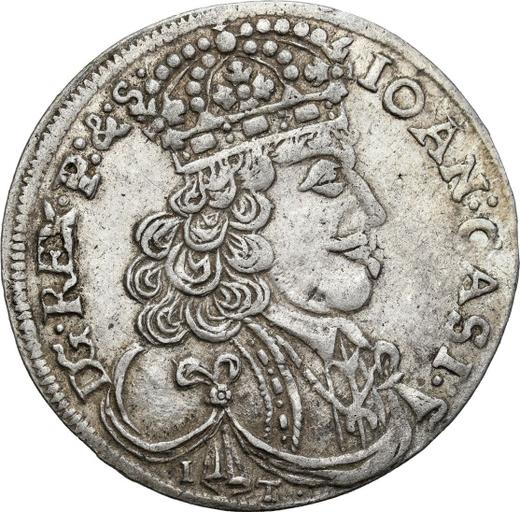 Аверс монеты - Орт (18 грошей) 1657 года IT - цена серебряной монеты - Польша, Ян II Казимир
