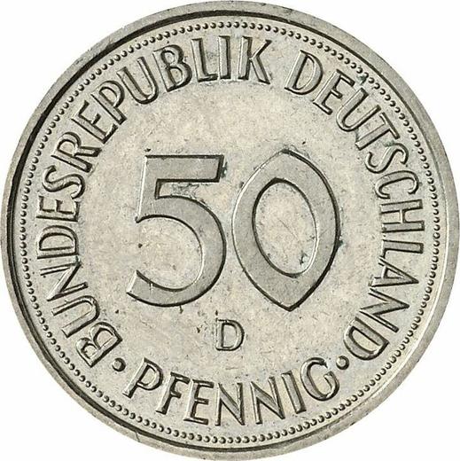 Аверс монеты - 50 пфеннигов 1989 года D - цена  монеты - Германия, ФРГ