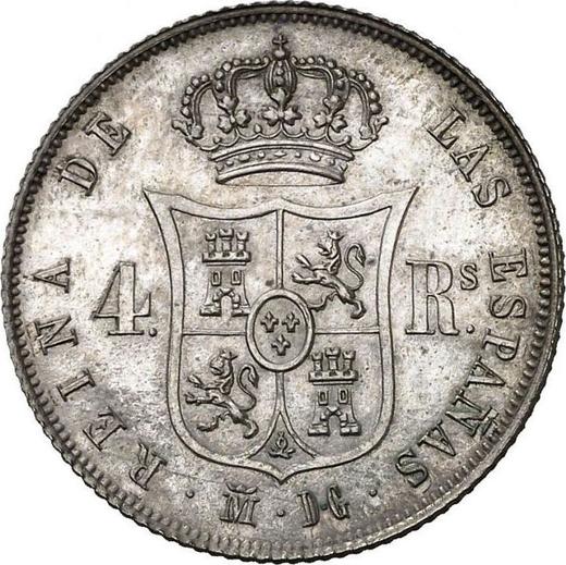 Rewers monety - 4 reales 1848 M DG - cena srebrnej monety - Hiszpania, Izabela II