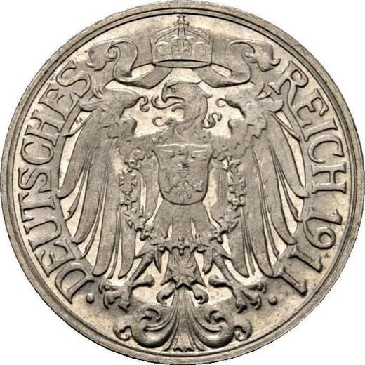 Rewers monety - 25 fenigów 1911 G "Typ 1909-1912" - cena  monety - Niemcy, Cesarstwo Niemieckie