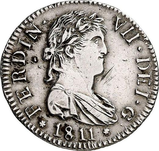 Аверс монеты - 1 реал 1811 года C SF "Тип 1811-1833" - цена серебряной монеты - Испания, Фердинанд VII