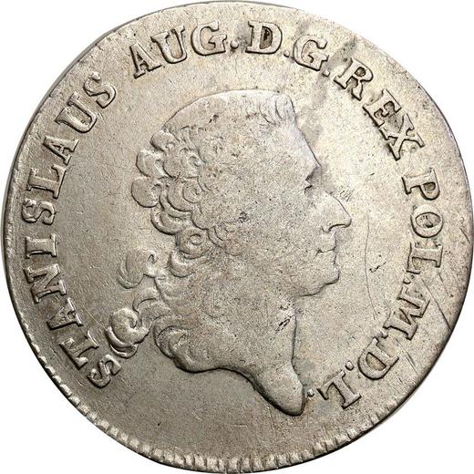 Obverse 1 Zloty (4 Grosze) 1771 IS - Silver Coin Value - Poland, Stanislaus II Augustus