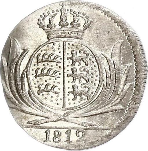 Rewers monety - 3 krajcary 1812 - cena srebrnej monety - Wirtembergia, Fryderyk I