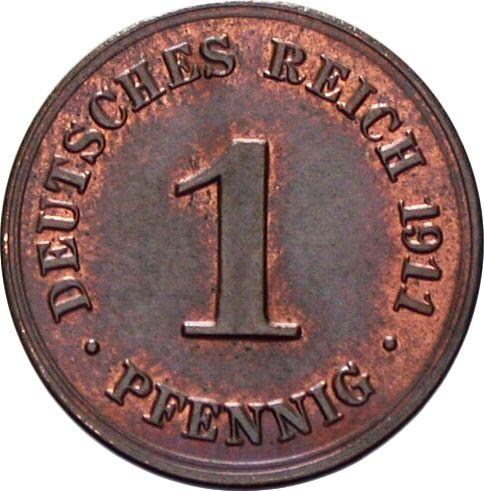 Anverso 1 Pfennig 1911 D "Tipo 1890-1916" - valor de la moneda  - Alemania, Imperio alemán