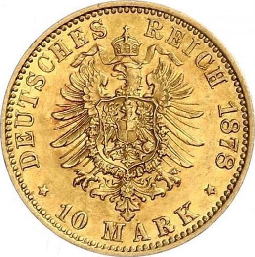 Rewers monety - 10 marek 1878 J "Hamburg" - cena złotej monety - Niemcy, Cesarstwo Niemieckie