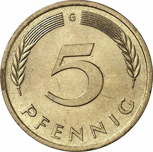 Аверс монеты - 5 пфеннигов 1981 года G - цена  монеты - Германия, ФРГ