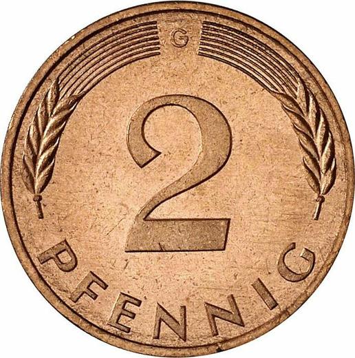 Аверс монеты - 2 пфеннига 1987 года G - цена  монеты - Германия, ФРГ