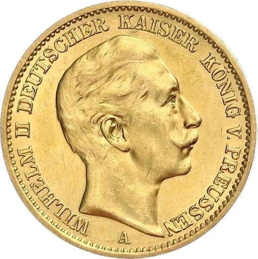 Аверс монеты - 20 марок 1913 года A "Пруссия" - цена золотой монеты - Германия, Германская Империя