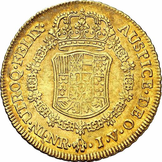 Rewers monety - 8 escudo 1767 NR JV "Typ 1762-1771" - cena złotej monety - Kolumbia, Karol III