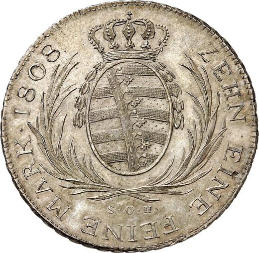 Rewers monety - Próba Talar 1808 S.G.H. - cena srebrnej monety - Saksonia-Albertyna, Fryderyk August I