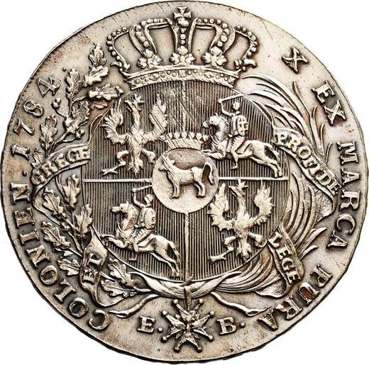 Reverso Tálero 1784 EB - valor de la moneda de plata - Polonia, Estanislao II Poniatowski