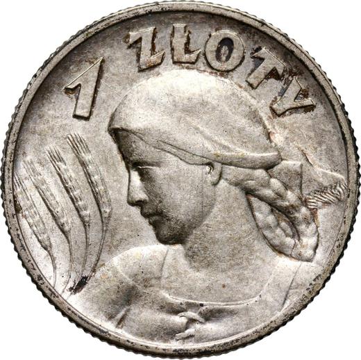 Реверс монеты - 1 злотый 1925 года "Женщина с колосьями" - цена серебряной монеты - Польша, II Республика
