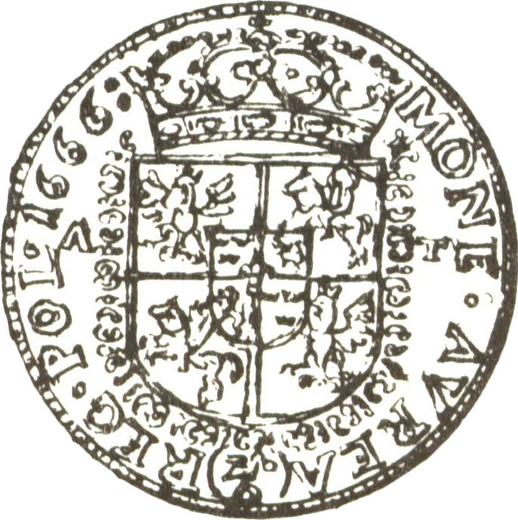 Rewers monety - Dwudukat 1666 AT - cena złotej monety - Polska, Jan II Kazimierz