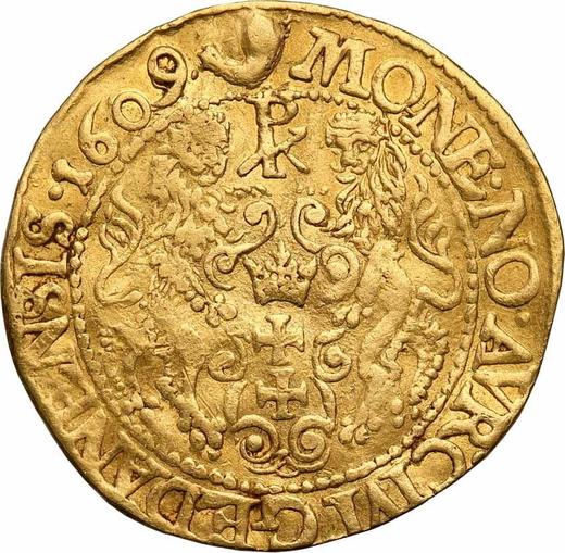 Реверс монеты - Дукат 1609 года "Гданьск" - цена золотой монеты - Польша, Сигизмунд III Ваза