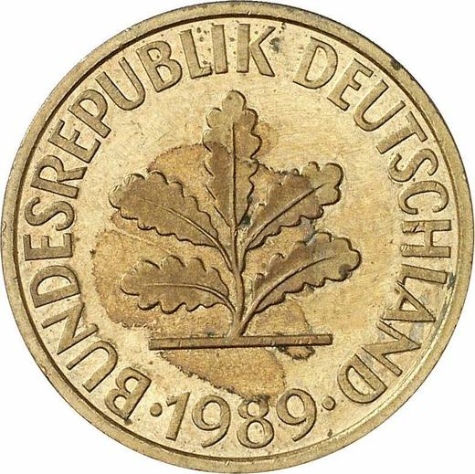 Reverse 10 Pfennig 1989 J -  Coin Value - Germany, FRG