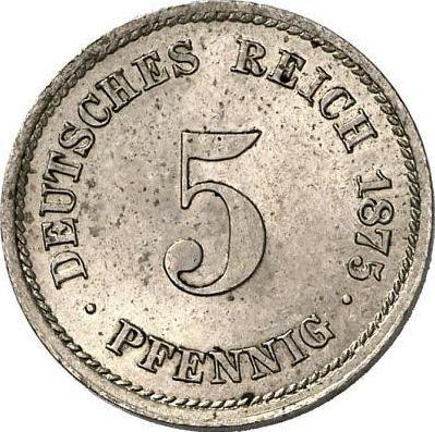 Anverso 5 Pfennige 1875 D "Tipo 1874-1889" - valor de la moneda  - Alemania, Imperio alemán