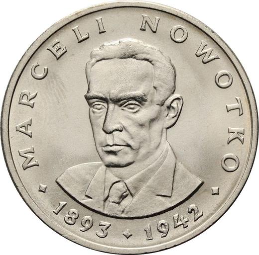 Reverso 20 eslotis 1976 "Marceli Nowotko" - valor de la moneda  - Polonia, República Popular