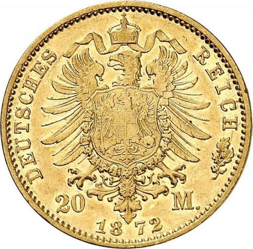 Reverso 20 marcos 1872 H "Hessen" - valor de la moneda de oro - Alemania, Imperio alemán
