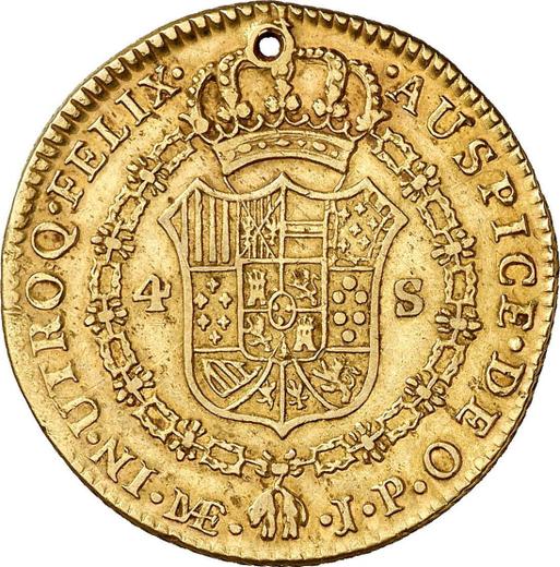 Revers 4 Escudos 1811 JP - Goldmünze Wert - Peru, Ferdinand VII