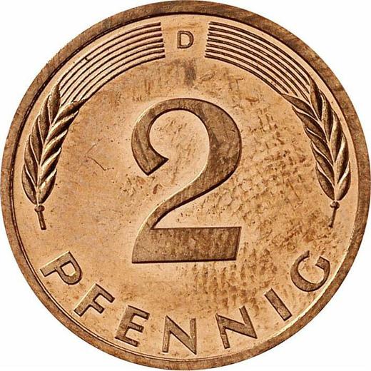 Аверс монеты - 2 пфеннига 1996 года D - цена  монеты - Германия, ФРГ