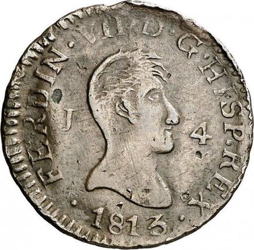 Anverso 4 maravedíes 1813 J - valor de la moneda  - España, Fernando VII