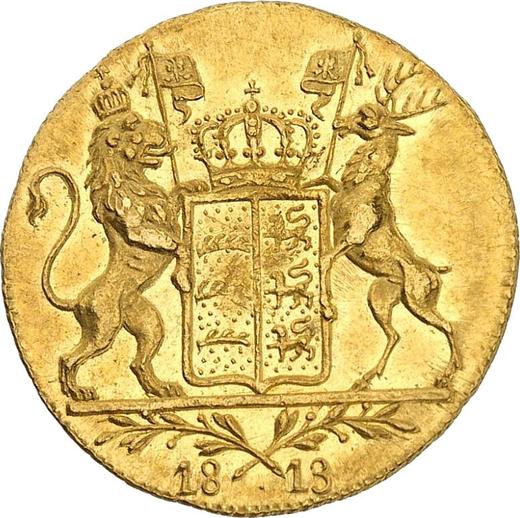 Rewers monety - Dukat 1813 I.L.W. - cena złotej monety - Wirtembergia, Fryderyk I
