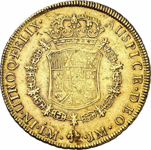 Reverso 8 escudos 1772 LM JM "Tipo 1763-1772" - valor de la moneda de oro - Perú, Carlos III